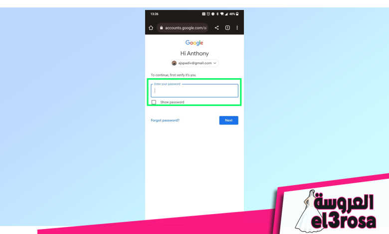 تسجيل الدخول إلى حساب Google الخاص بك باستخدام كلمة المرور الخاصة بك