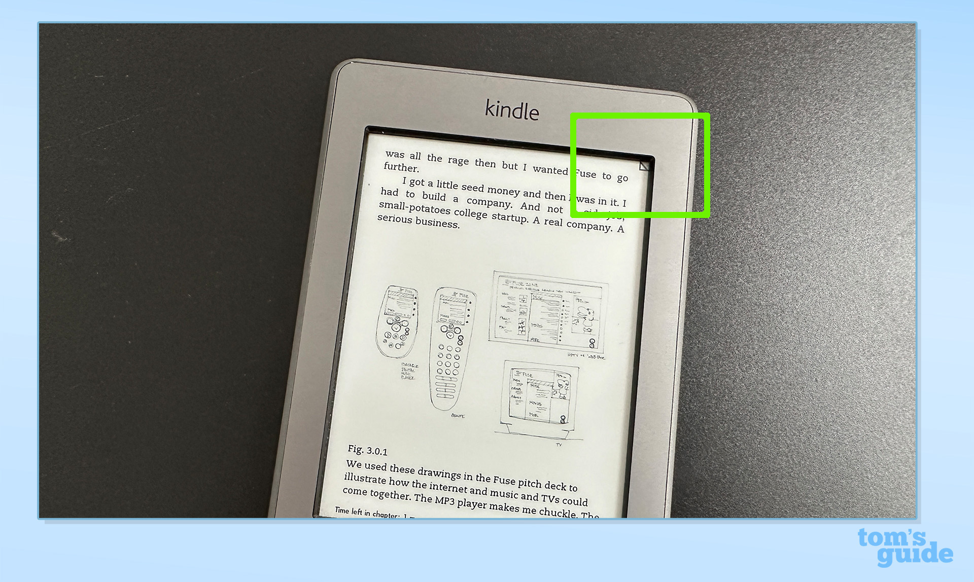 يفتح Kindle في صفحة تعرض رمز الإشارة المرجعية