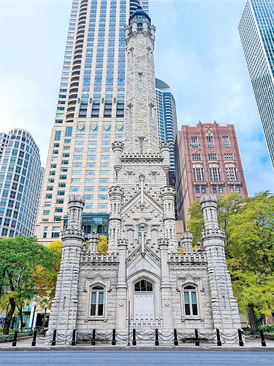 برج الماء التاريخي في شيكاغو بواسطة pxfuel