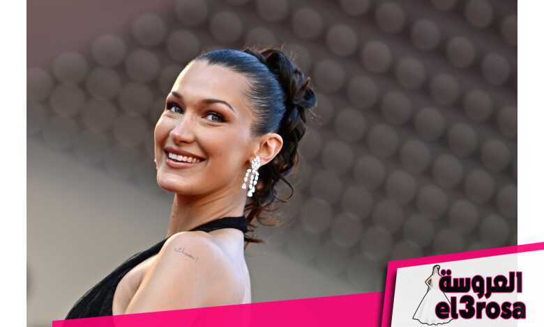 رسمات المكياج البني مع الشعر البني بأسلوب Bella Hadid